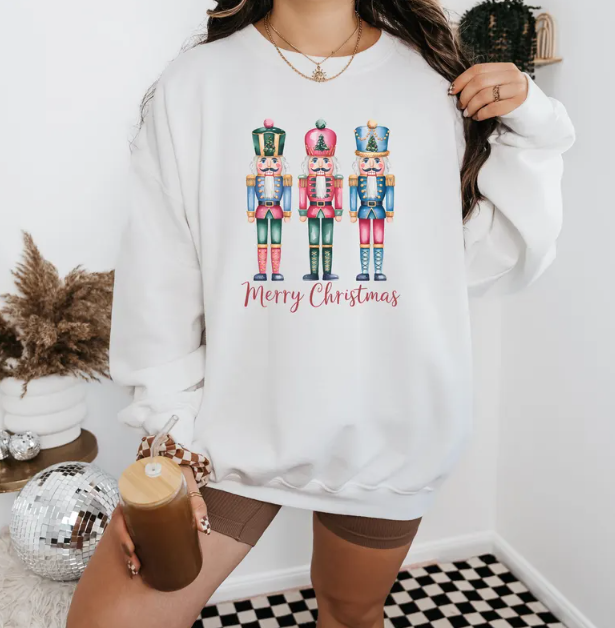 Merry Christmas Nutcracker Sweatshirt – Festive Holiday Pullover for Women and Men
